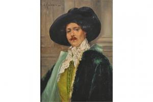 D AMBROSSI Alfred 1900-1900,Portrait of a Man dressed in a Green Costume,John Nicholson 2015-06-11