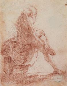D'ANGELI Filippo 1587-1629,A seated male nude seen from behind,Christie's GB 2010-01-27