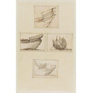 D'ANGELI Filippo 1587-1629,FOUR STUDIES OF SHIPS UNDER CONSTRUCTION,Sotheby's GB 2011-01-25
