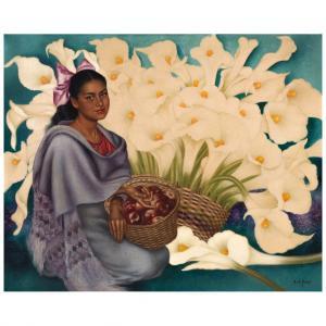D AOUST Enrique 1906-1982,Dama con flores,Morton Subastas MX 2021-02-25