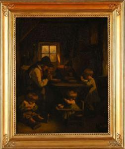 d'APVRIL Édouard 1843-1928,Le repas en famille,Conan-Auclair FR 2024-03-09