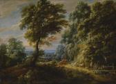 D'ARTHOIS Jacques 1613-1686,A WOODED LANDSCAPE WITH A SHEPHERDESS PASSING A ST,Sotheby's 2018-02-02