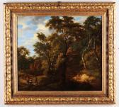 D'ARTHOIS Jacques 1613-1686,Paesaggio boscoso con cacciatori e viandanti,Cambi IT 2018-10-09