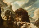 D ARTOIS JACQUES 1600-1600,Paysage d'hiver en montagne avec un temple antique,Rossini FR 2016-05-27
