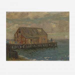 D'ASCENZO Nicola 1871-1954,Unsettled Weather (Sketch of Old Pier Prov,1925,Toomey & Co. Auctioneers 2023-04-19