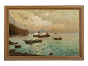 D'AURIA Vincenzo 1872-1939,A Harbor at Dusk,Hindman US 2021-10-21
