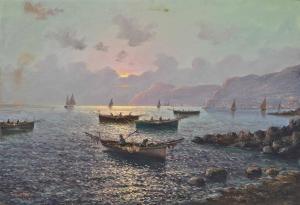 D'AURIA Vincenzo 1872-1939,Fishing vessels off the Bay of Naples,Christie's GB 2014-01-29