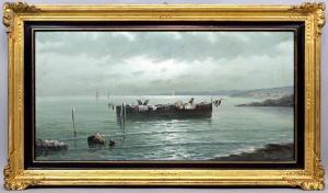 D'AURIA Vincenzo 1872-1939,Scorcio di costa con pescatori,Pirone Casa d'Aste IT 2021-12-07