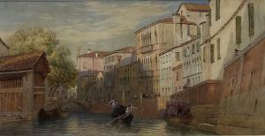 d'EGVILLE James T. Herve 1806-1880,Working Gondola in a Side Canal Veni,1873,David Duggleby Limited 2022-06-17