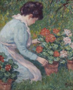 D'ESPAGNAT Georges 1870-1950,Femme au jardin,Bonhams GB 2015-05-07