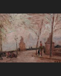 D'ESPAGNAT Georges 1870-1950,VUE DE LA COUPOLE DE L'INSTITUT ET DU PONT DU CAR,Besch Cannes Auction 2023-12-30