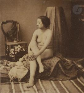 d'OLIVIER Louis Camille 1827-1870,Nus féminins aux drapés,1860,Ader FR 2021-06-23