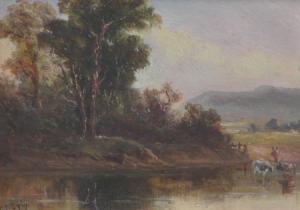 d'oyley Charles 1778-1842,River Landscape With Cattle And Figures,Walker Barnett and Hill 2007-09-04