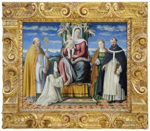 da BASSANO Gerolamo Ponte,Madonna col Bambino in trono e i santi Agostino, C,Meeting Art 2022-11-12