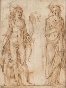 da CARPI Girolamo 1501-1556,Apollon au griffon, Melpomène ou Clio,Beaussant-Lefèvre FR 2022-02-11