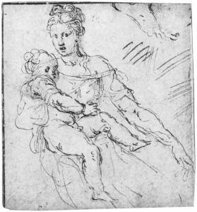 da CARPI Girolamo 1501-1556,The Madonna and Child, with a subsidiary study of ,Christie's 2001-07-09