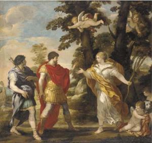 DA CORTONA Pietro 1596-1669,Venus disguised as a huntress appearing to Aeneas ,Christie's 2002-10-30