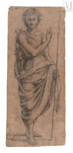 DA IMOLA Innocenzo 1484-1550,Etude pour un saint Jean-Baptiste en pied,Millon & Associés 2024-03-21