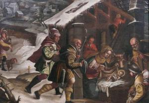 DA PONTE Bassano LEANDRO 1557-1622,Nativity with Shepherds,Stahl DE 2018-04-28