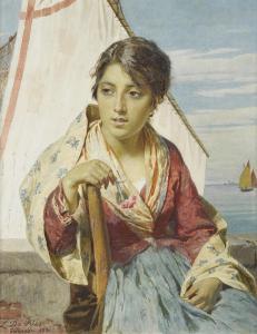da RIOS Luigi 1844-1892,A young Italian fisher woman,1881,Bonhams GB 2017-05-03