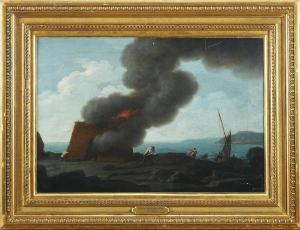 da ROCHA Joaquim Manuel 1727-1786,Incêndio em palhota junto ao mar,Cabral Moncada PT 2018-02-26
