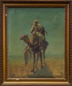 da RUBELLI Egidio,an Arabian desert scene with a figure riding a camel,Reeman Dansie GB 2013-02-12