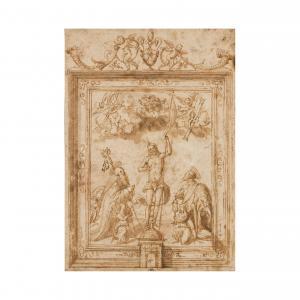 da SANTACROCE Girolamo Galizzi 1480-1556,Etude pour un retable avec la résurr,Cornette de Saint Cyr 2024-04-16