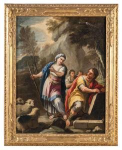 da SIMONELLI Giuseppe Giordano 1650-1710,Giacobbe e Rachele La Samaritana al ,Wannenes Art Auctions 2022-11-29