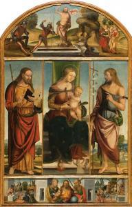 Da tolentino Francesco,Madonna con Bambino tra i santi Giacomo M,1525,Bertolami Fine Arts 2017-12-04