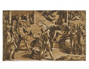 DA TRENTO Antonio Fantuzzi,The Martyrdom of two Saints chiaroscuro,1527,Christie's 2023-01-24
