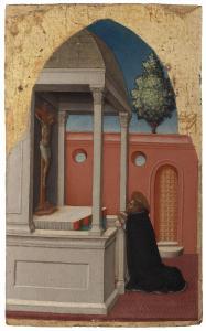 da VIVARINI Antonio Murano 1415-1476,Saint Peter Martyr at prayer,Christie's GB 2022-06-09