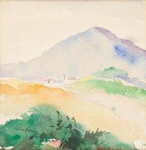 DABO Leon 1868-1960,Mont Sainte-Victoire, Aix-en-Provence,c. 1950,Swann Galleries US 2021-06-30