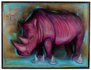 DABROWSKA Anita 1988,Believe in pink rhino,2019,Sopocki Dom Aukcjny PL 2023-03-08