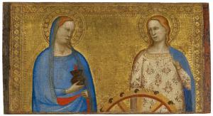 DADDI Bernardo 1310-1348,Saints Lucy and Catherine of Alexandria,Christie's GB 2022-06-09