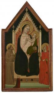 DADDI Bernardo 1310-1348,The Madonna and Child enthroned with Saints Franci,Christie's GB 2022-06-09