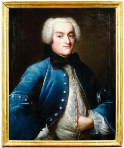 DAELLIKER Johann Rudolf,Bildnis eines adeligen Herrn in blauem Justaucorps,1733,Nagel 2009-12-09