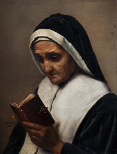 DAEMS Ferdinand 1809-1875,Study of a Nun reading,1851,John Nicholson GB 2019-06-26