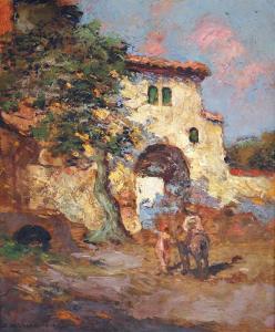 DAGNAC RIVIERE Charles Henri Gaston 1864-1945,Urban landscape in Spain,Matsa IL 2015-06-30