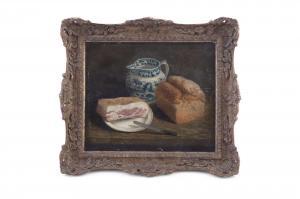 DAGNALL T W,Still life with bacon and bread,1835,Adams IE 2019-04-17