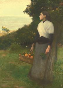 DAGNAN BOUVERET Pascal Adolphe Jean,YOUNG WOMAN IN A GARDEN OF ORANGES,1891,Sotheby's 2014-05-09