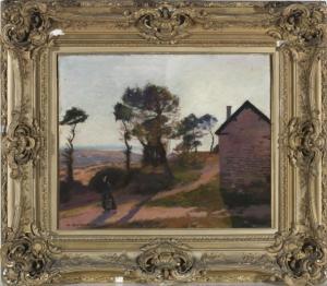 DAGNAUX Albert Marie A 1861-1933,A rural landscape with a barn,Quinn's US 2013-09-15