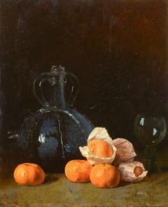 DAGNEAU Henry 1800-1800,Nature morte au verre et aux mandarines,1888,Millon & Associés FR 2016-02-20