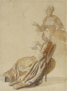 DAGOMER Charles 1700-1768,2 ladies drinking tea,Burstow and Hewett GB 2019-09-18