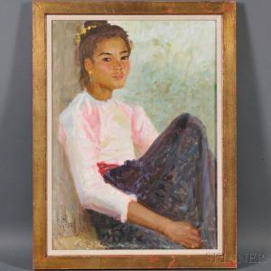 DAGUO Zhang 1921-1986,Portrait of a Girl,Skinner US 2013-01-31