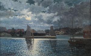 DAHL Anshelm 1897-1964,Moonlit Harbour,David Lay GB 2018-04-26