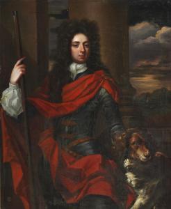 DAHL Michael I,Portrait of an English nobleman with a dog at his ,1710,Bruun Rasmussen 2017-11-28