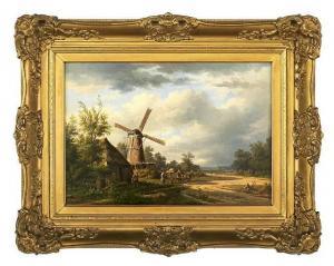 DAHMEN Jakob 1821-1900,Dutch Landscape with a Farm Scene,New Orleans Auction US 2022-08-27