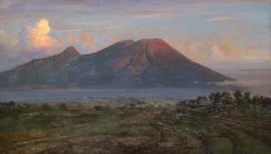DAKE Jr. Carel Lodewijk,An Indonesian landscape with the volcano 'Tangkoeb,Venduehuis 2022-11-24