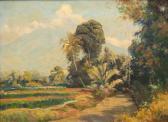 DAKE Jr. Carel Lodewijk,An Indonesian landscape with trees on a path along,Venduehuis 2020-11-19
