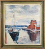 DAKE LILJESON 1902-1975,Skuta i kanal,1937,Stadsauktion Frihamnen SE 2008-10-06